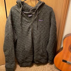 Patagonia organic cotton quilted full zip hoodie